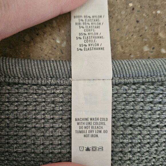 OFFLINE by AERIE Shirt Womens Xs Green Cropped Waffle Henley Snap Long Sleeve - Picture 7 of 9